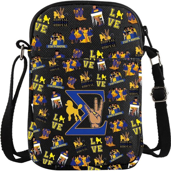 Sorority Sister Canvas Tote - Gold & Royal Blue, Spacious, Durable Gift - Picture 1 of 7